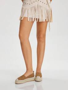 Styleloop 坡跟厚底编织一脚蹬鞋，波西米亚风格