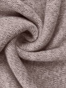 Vionelle Áo len chui đầu cổ tròn tay dài dáng rộng, dáng rộng cỡ lớn dành cho nữ, mùa thu/đông - Bụi hồng - Xem 4