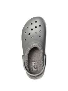 Crocs حذاء كلوج كلاسيكي مبطن يناسب الجنسين، أحذية كاجوال مبطنة بطبقة حرارية، شتوي - رمادي - مشاهدة 4