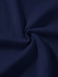 Attitoon 休闲简约海军蓝连帽长袖宽松厚款卫衣，适合秋冬季 - 藏蓝色 - 查看 5