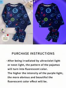 SHEIN Perso Play 2 件婴幼儿男童杏色简约全印花篮球圈运动图案长袖上衣和紧身裤睡衣套装 - 寶藍色 - 查看 5