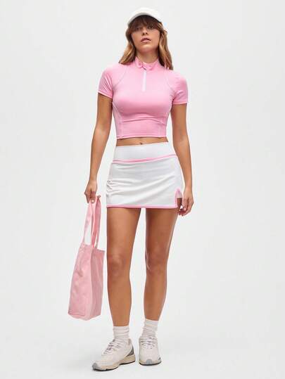 Gameset SHEIN Sport 女士短袖瑜伽/跑步修身户外T恤