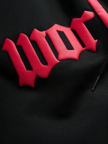 PAVTROS 夏季大码男士休闲字母火焰印花短裤