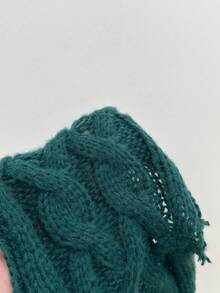 EMERY ROSE Váy len cổ lọ trơn màu thường ngày dành cho nữ, Thu/Đông - Màu xanh lá cây đậm - Xem 7