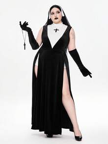 ROMWE Avant Plus Size Halloween Dark Character Cosplay Outfit