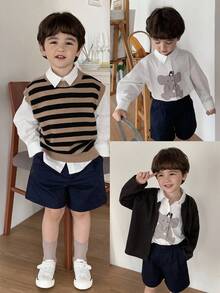 DAZY Chemise décontractée ample à imprimé dessin animé pour tout-petits garçons, automne