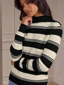 Lilora Nuevo suéter de cuello alto con forro térmico para otoño/invierno, simple y de moda, capa base versátil para mujer