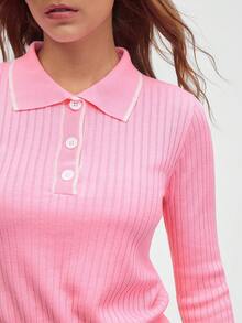 Eassivo Damen Regular Fit Langarm Poloshirt