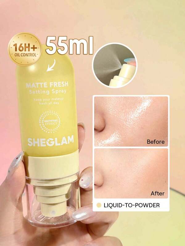 SHEGLAM Spray Fissante Fresco Opaco Spray Fissante Per Il Trucco Liquido-In-Polvere Ultra Opaco Spray Fissante Per Il Trucco A Lunga Tenuta Controllo Dell'Olio Spray Fissante Per Il Trucco Non Grasso Natale Inverno Estate Marchio Bellezza Trucco Cosmetico Per Donne Ragazze Perfetto Per Autunno Inverno Ideale Per Y2K Elegante Moda Adatto Per Compleanno Natale Presente Festa Pronto Migliore Colore