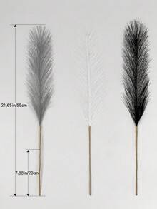 90/10/20/30 قطعة من نبات البامباس الاصطناعي، نبات اصطناعي، ديكور بوهيمي، ديكور منزلي، ديكور غرفة، حشوات للمزهريات، ديكورات زفاف، ديكورات عيد الميلاد، ديكورات ربيعية، مناسب لديكور الزفاف، خلفيات العروس، باقات الزهور، أساور الزهور، قوس الزفاف، ديكور الحفلات، تغليف الهدايا، أطباق الزهور المركزية - الأسود والأبيض والرمادي - مشاهدة 5