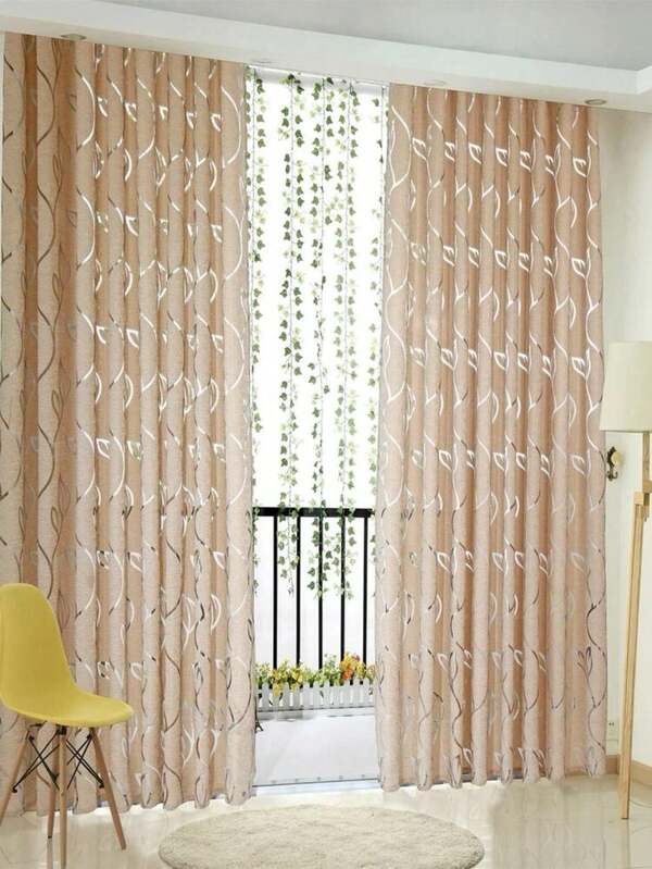 1pc Hollowed Leaf Shaped Window Screen Curtain, Gifts Birthday