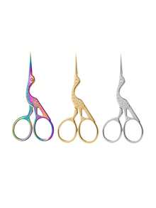 Juego de tijeras con forma de grúa de tamaño grande (12,8 cm) y pequeño (10,3 cm), tijeras vintage para manualidades, tijeras para tela, tijeras para bordado, tijeras para punto de cruz, tijeras de oficina para papel, tijeras para cejas puntiagudas, tijeras pequeñas multiusos - Multicolor - Ver 33