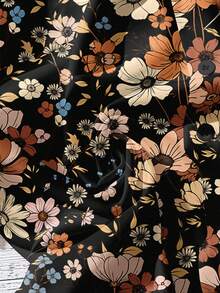 EMERY ROSE 大码休闲假日印花泡泡袖女式衬衫，适合夏季穿着，复活节、波西米亚风、文艺复兴集市、婚礼宾客、母亲节等场合，简约时尚，度假休闲，波西米亚风女式夏季衬衫，印花衬衫，印花女式衬衫，波西米亚风女式印花衬衫 - 彩色 - 查看 3