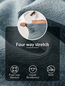 Flexra Plus Size High Stretch Knit Wide Leg Boyfriend Jeans - Dusty Blue - View 7