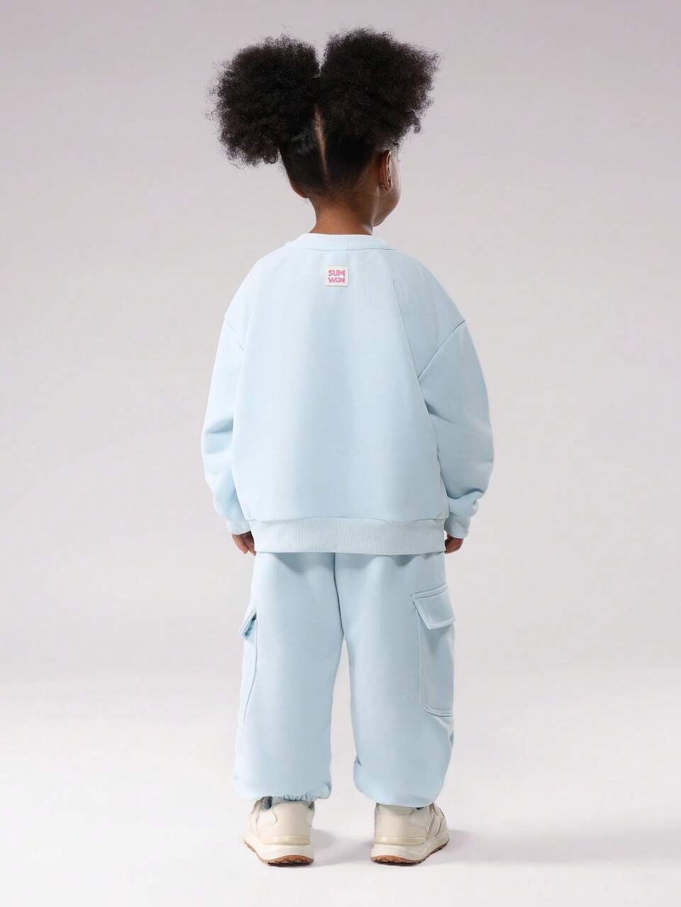 Oversized Sweatshirt And Jogger Set With Pink Text