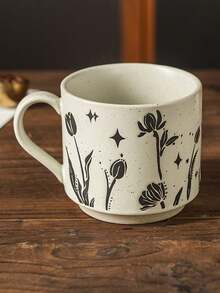 Coffee Cup Coarse Clay Cup Mug Household Hand-Painted Underglaze Retro Creative Ceramic Cup Ancient Style Ins Style Creative Personalized Retro Household Water Cup Coffee Cup Summer Water Replenishment Retro Drinkware Cup Aesthetics Office Water Replenishment Holiday Water Cup Bedside Water Bottle Office Water Replenishment Minimalist Water Cup - Multicolor - View 17