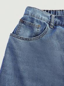 EURMUSE Quần jean denim dáng rộng, đa năng, có túi cỡ lớn dành cho nữ - Rửa tối - Xem 3