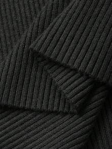 Dazy Plus Đầm len ngắn màu đen ôm sát, co giãn, gợi cảm, cỡ lớn dành cho nữ, mùa thu/đông - màu đen - Xem 8