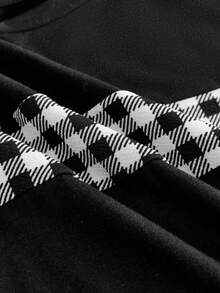 Manfinity NXTstreet 2件套男士休闲针织拼布插肩短袖T恤和抽绳腰短裤套装 - 黑與白 - 查看 3