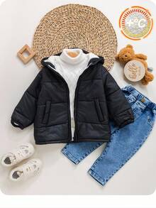 女婴可爱百搭保暖连帽夹克，秋冬