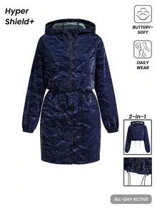 Innovista Women 2-In-1 Detachable Dual-Purpose Model Sport Jacket , Camping Running Outdoor, Going Out Tops, Light Jacket, Windproof Jacket, Blue Jacket, 2-In-1 Detachable, Zip Up Jacket, Women Jackets, Sports Windbreaker Light Jacket With Hoodie, Winter Women Jacket, Fall Winter Women Outfitfall Outfits For Women Cool Light Blue