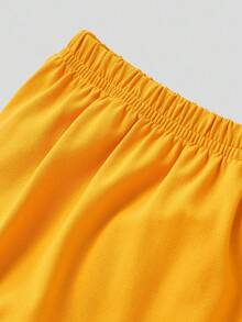 Joliand Joliand 2 件女婴优雅花卉印花背心上衣和黄色短裤套装，适合日常、居家、户外、海滩和夏季 - 彩色 - 查看 4