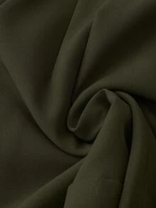 GlowEve CURVE Plus Size Casual Solid Color Slant Pocket Simple Shorts, Summer - Army Green - View 6