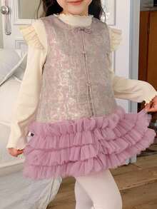 DAZY Mädchen (Small) Mandarinkragen ärmelloses Kleid im chinesischen Stil, Herbst