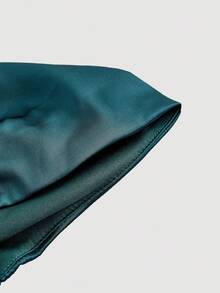 SHEIN MOD Olive Green Stand Collar Tie-Up Bow Backless Halter Top - Dark Green - View 4