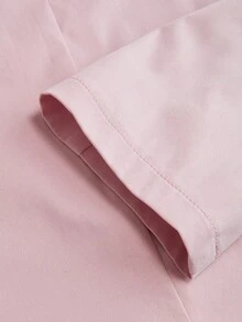 Sweetra Áo khoác Blazer tay dài đơn hàng khuy đơn giản cổ ve lật thời trang nữ - Màu Hồng baby - Xem 6