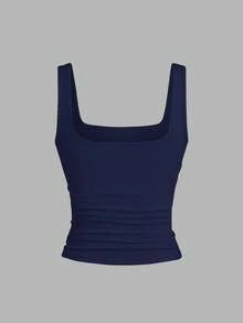 Flirla 3件装加大码女式纯色褶皱吊带背心