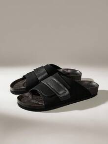 Solecia 男士夏季厚底一脚蹬凉鞋 - 黑色 - 查看 1