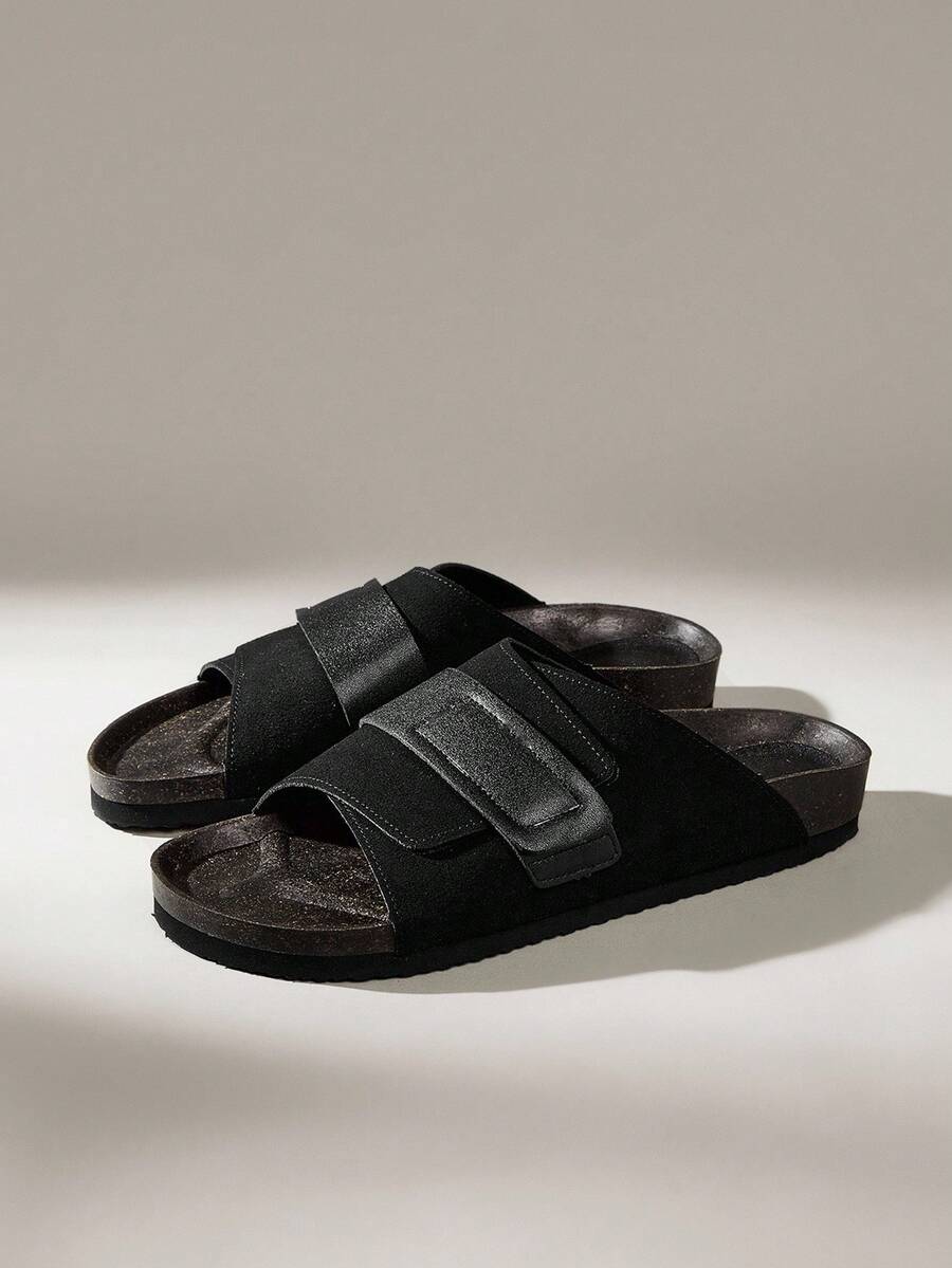 Solecia 男士夏季厚底一脚蹬凉鞋 - 黑色 - 查看 1