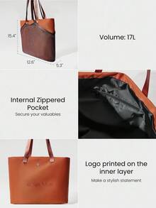 GLOWMODE 17L 3-In-1 Tote Bag Exterior Fishnet Compartment Interior Nylon With Zippered Pocket Daily Casual Workout - Orange - View 4