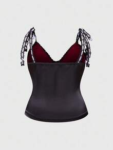 ROMWE Áo ba lỗ và áo hai dây họa tiết chữ thập Gothic cỡ lớn, trang phục dự tiệc cỡ lớn cho phụ nữ vào mùa thu/đông, áo hai dây Gothic cỡ lớn cho phụ nữ - Nhiều màu - Xem 2