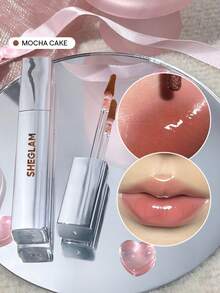 SHEGLAM Glaze Daze Lip Gloss-Mocha Cake Shiny Tinted Lip Gloss High Gloss Finish Plumping Lip Care Nourishing Not Easy To Fade Liquid Lip Cosmetics Lip Gloss Brand Beauty Makeup Face Paint Cosmetic For Women Girls Perfect For Fall Winter Ideal For Y2K Fancy Fashion Suitable For Birthday Christmas Present Party Ready Best Color