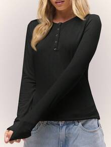 MUSERA Long Sleeve Pointelle Pattern Button Down Top Fall Autumn Old Money Cute Country Cottage Core Casual Lounge For Women Butterscotch  Elegant Spring Summer Holiday - Black - View 5