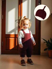 女嬰小高領T恤&背帶連身褲&帽 - 彩色 - 查看 9