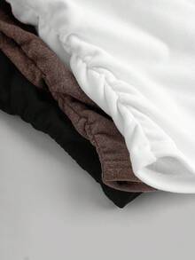 SHEIN EZwear 女式百搭彩色 V 领褶饰腰部保暖内衬长袖修身 T 恤，休闲百搭，冬季 - 彩色 - 查看 8