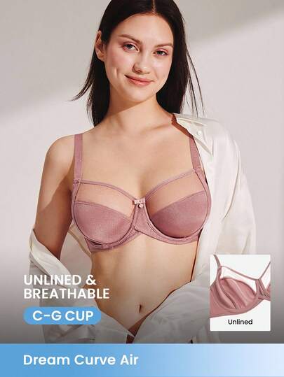 LUVLETTE Ofodrad Heltäckande Sidostöd Mesh Transparent Basic Breezy Comfort Minimizer BH