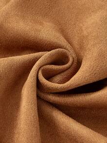 SHEIN MOD 蕾丝边系带前背心夹克（不含衬衫），棕色波西米亚风夹克，秋冬西部女装 - 摩卡棕 - 查看 4