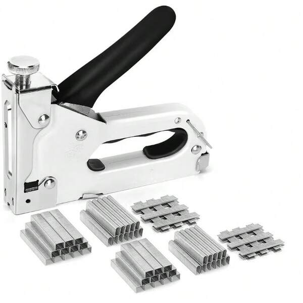 Staple Gun, 3 In 1 Heavy Duty Staple Gun Kit With 300 Staples, Upholstery Stapler For Fixing Material, Decoration, Carpentry, Furniture, Doors And Windows Back To School