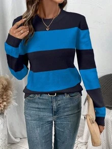 EMERY ROSE Suéter elegante y de alta gama, jersey holgado de punto de manga larga para mujer, otoño/invierno - Multicolor - Ver 6