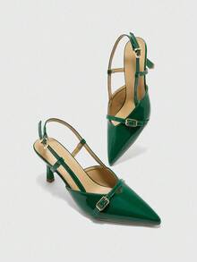 CUCCOO BIZCHIC Women's Pointed Toe High Heel Pumps, Sexy Stiletto, Outdoor Commute, Red Party Wedding Shoes Spring Shoes - Dark Green - View 7