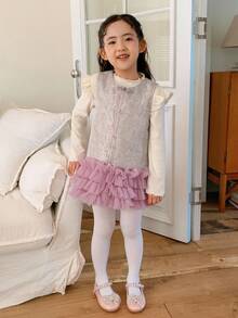 DAZY Mädchen (Small) Mandarinkragen ärmelloses Kleid im chinesischen Stil, Herbst