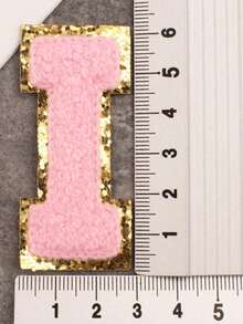 1pc, Pink A-Z 26 Patches With Letters, Ironing On Letters Patch, Clothing Jacket Bag Ornaments Accessories, Alphabet Badges Stickers - Pink - View 12