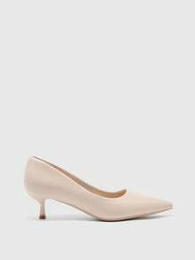 CUCCOO BIZCHIC 女士杏色尖头小猫跟一脚蹬浅口鞋，舒适百搭，适合通勤、约会、派对、度假、办公穿着，亦可作为圣诞节或春季鞋履。 - 杏色 - 查看 7