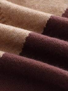 Franclia Chaleco de mujer asimétrico de color contrastante, informal y holgado - Café integral - Ver 7