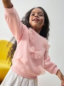 Maija Kids Maija Kids 少女字母图案柔软针织圆领长袖套头衫 - 粉色 - 查看 7