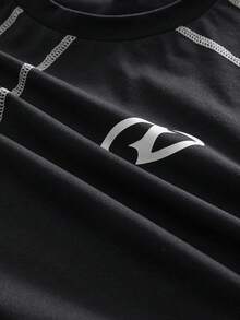 AXEPEAK Men's Casual Contrast Stitching Long Sleeve T-Shirt, Autumn, For Fall